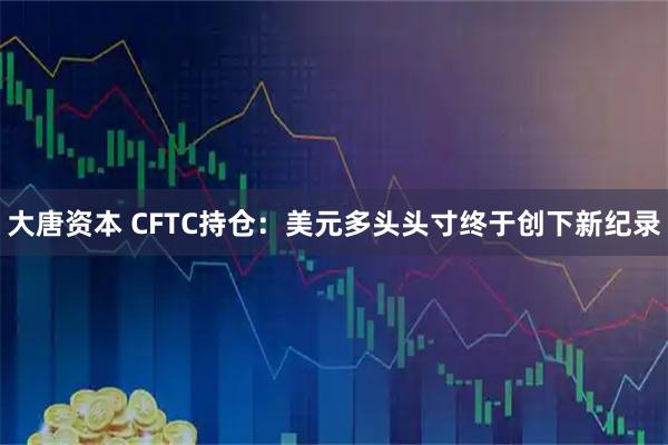大唐资本 CFTC持仓：美元多头头寸终于创下新纪录